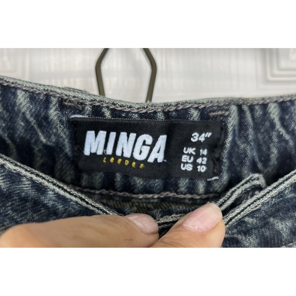 MINGA London Wide Leg‎ Cargo Jeans Y2K Grunge Baggy Unisex 34/30 - Picture 2 of 8